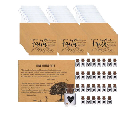 Christian Mustard Seed Jar and Cardstock Set
