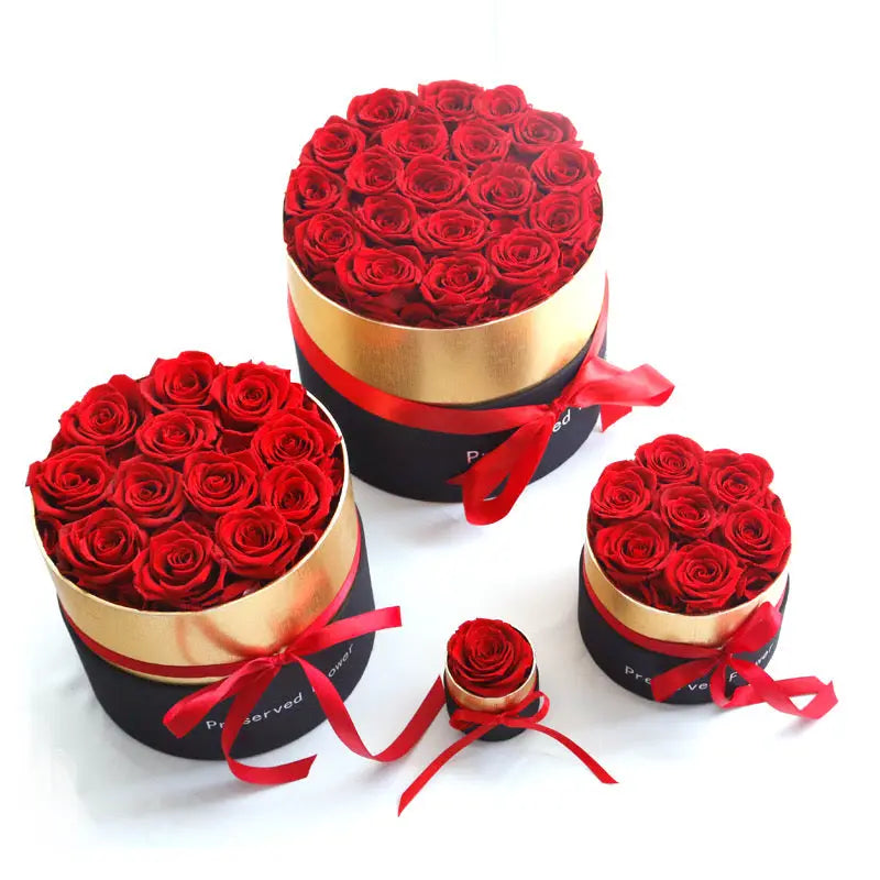 Valentines Day Gift -12 Red Roses Preserved in Black Box